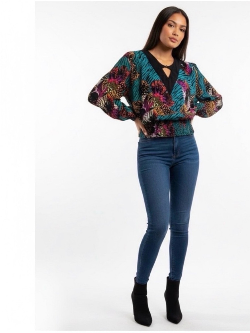 VINTAGE Vibrant Abstract Blouse -XL